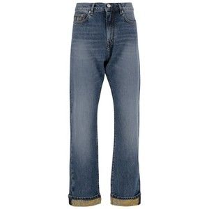 Versace Stretch Cotton Denim Jeans With Baroque Pattern - NWT